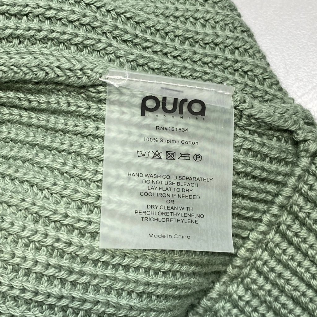 Nwt Pura Cashmere Women's Fisherman Hoodie Sweater Size M Sage Green Full Zip — image 8 of 8